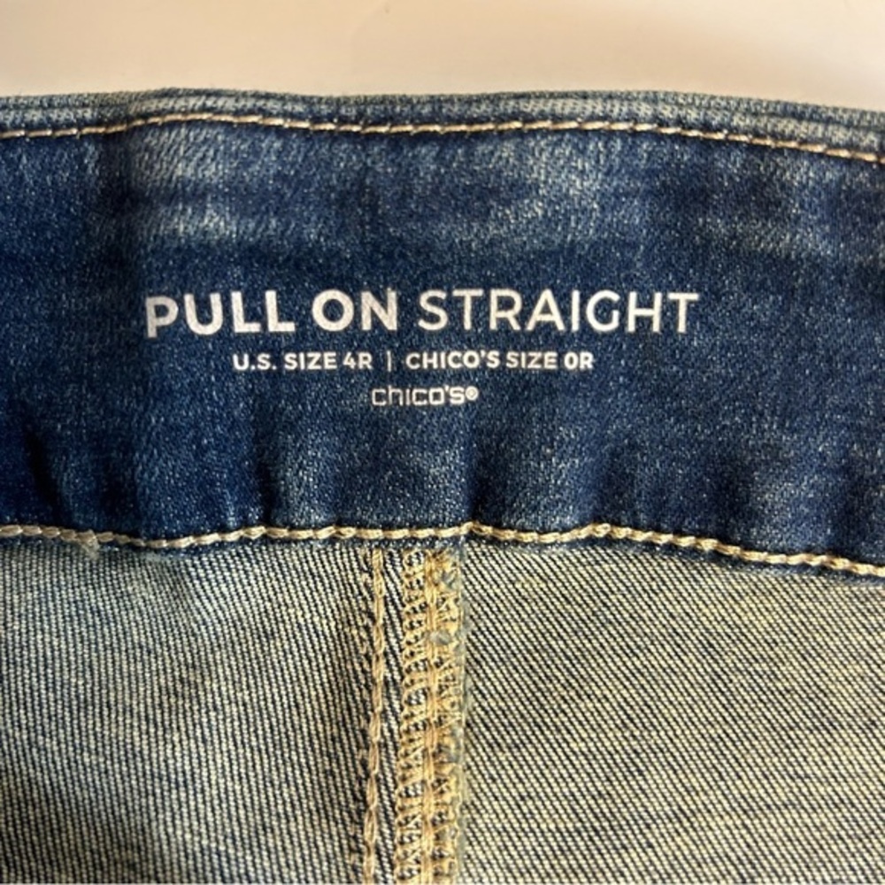 Chico’s Denim Pull-On‎ Straight Leg Jeans Jeggings Size 4R Chico’s Size 0R - Picture 8 of 8